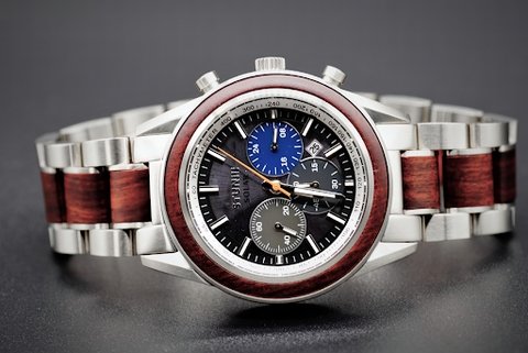 Modern Stainless Steel Wood Watch Chrono Collection - The Best Wrist Watch For Him - STUNIII